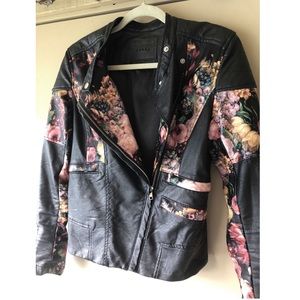 Blank NYC Floral Leather Jacket